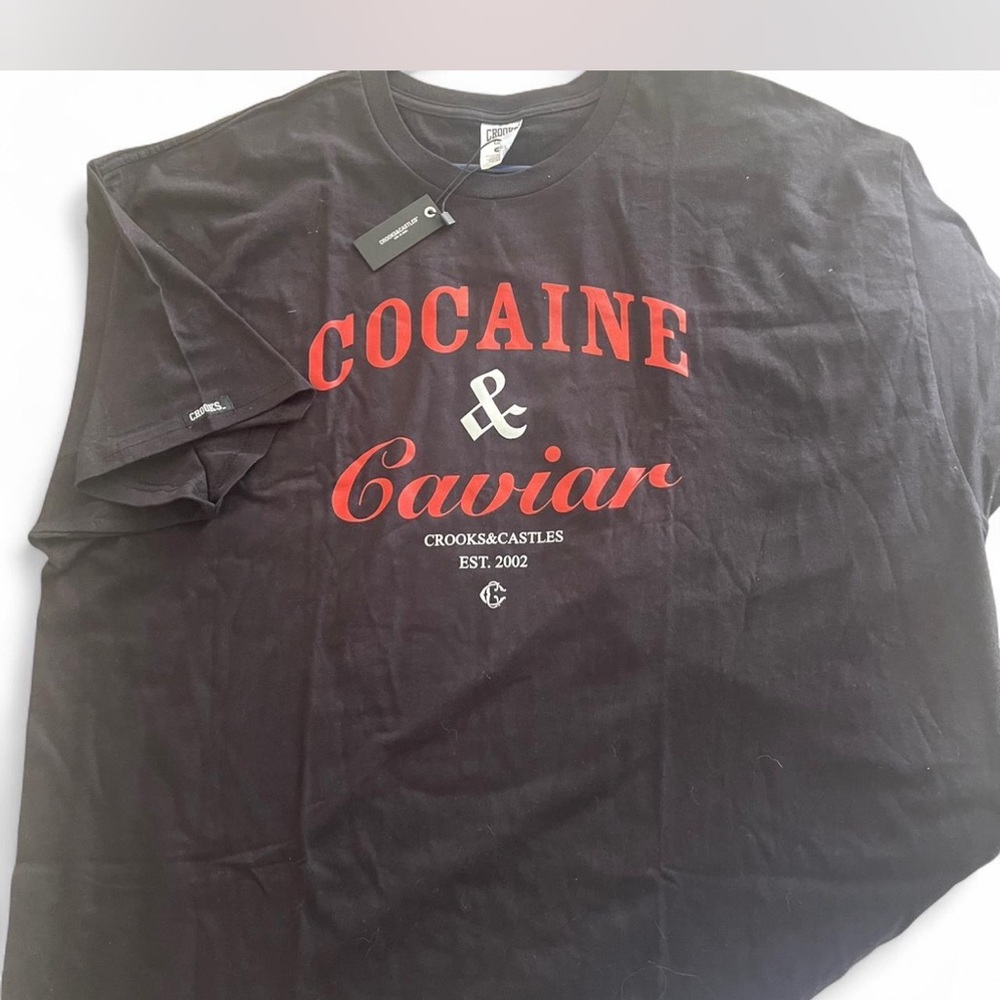 Crooks & Castles Black Tee with Red Print